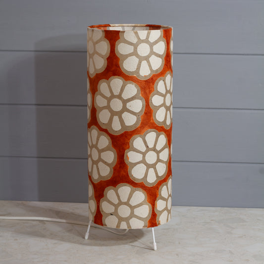 Free Standing Table Lamp Small - P20 ~ Batik Big Flower on Brown