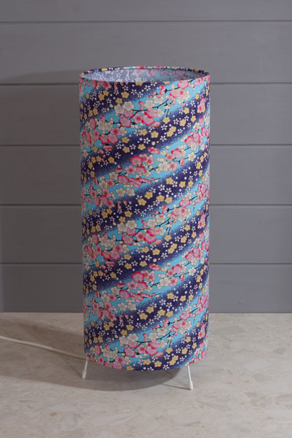 Free Standing Table Lamp Large - F120 ~ Cherry Blossom Blues Fabric