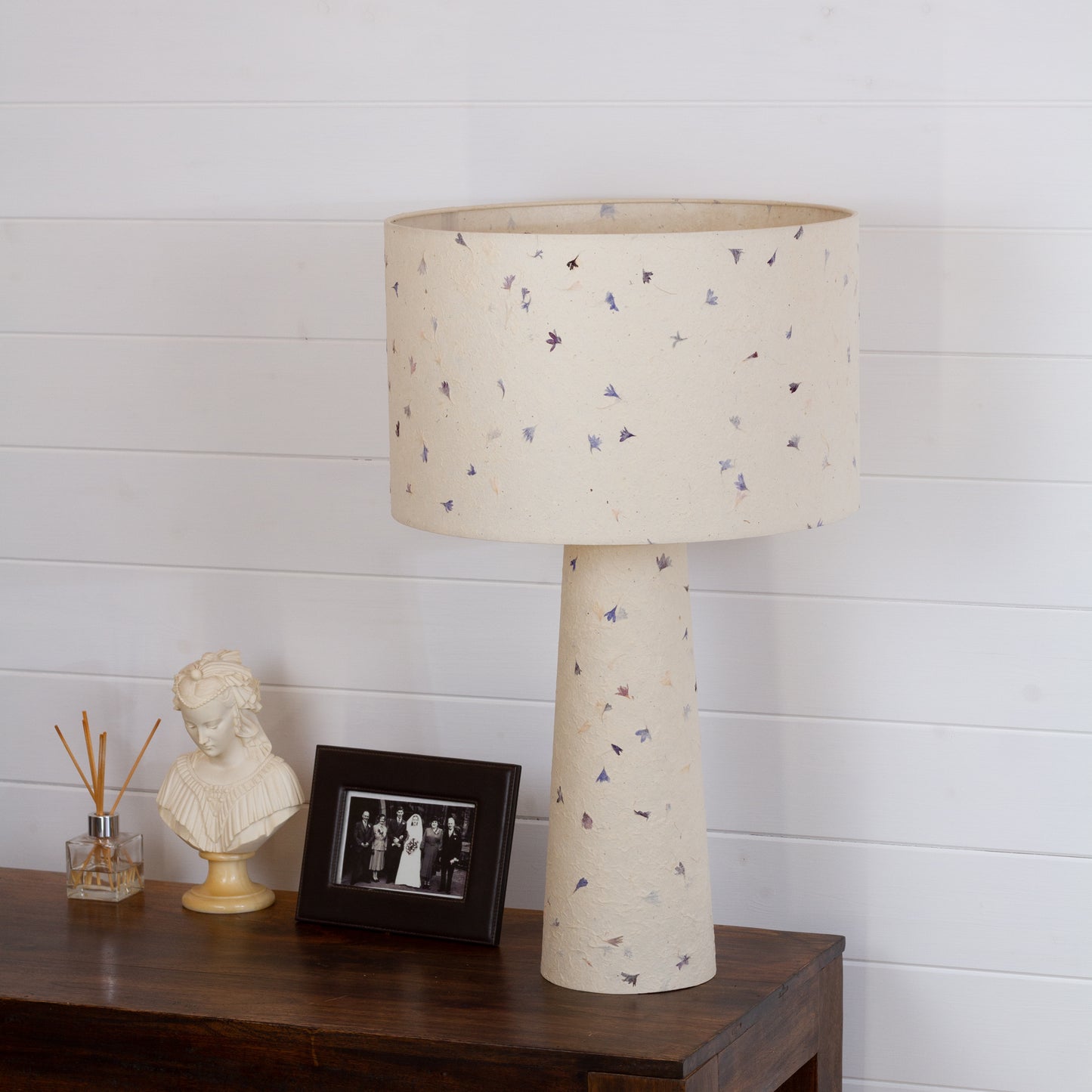 Matching Table Lamp Large with Drum Lamp Shade ~ Cornflower Petals (P34)