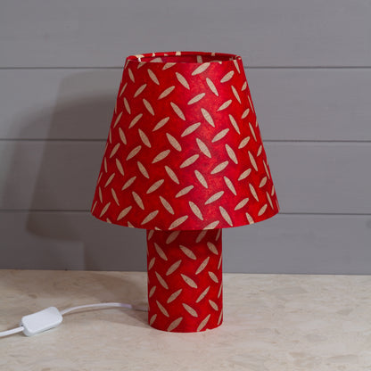 Matching Table Lamp (Small) with Conical Lamp Shade ~ P90 ~ Batik Tread Plate Red
