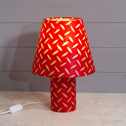 Matching Table Lamp (Small) with Conical Lamp Shade ~ P90 ~ Batik Tread Plate Red