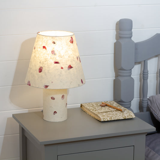 Matching Table Lamp (Small) with Conical Lamp Shade ~ P33 ~ Rose Petals