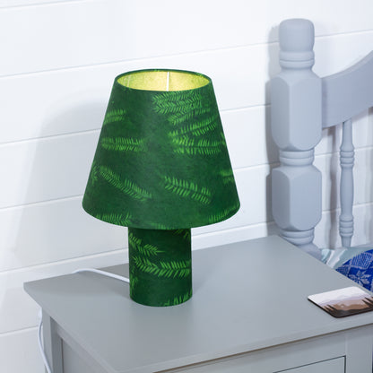 Matching Table Lamp (Small) with Conical Lamp Shade ~ Green Fern (P27)