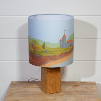 'Home is my Castle' Landscape Print, Square Oak Table Lamp