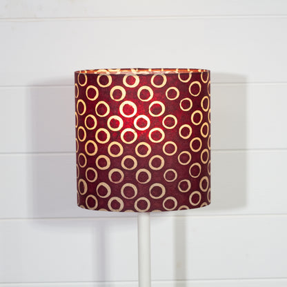 Oval Lamp Shade - P73 - Batik Cranberry Circles, 20cm(w) x 20cm(h) x 13cm(d)