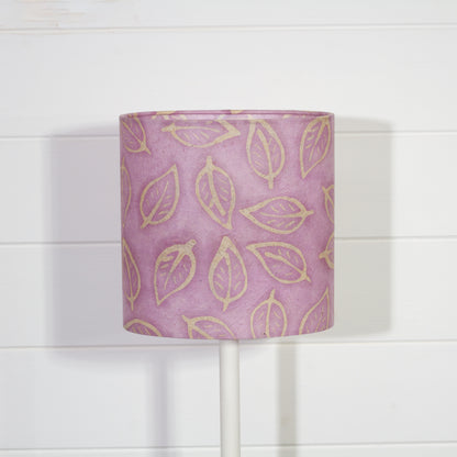 Oval Lamp Shade - P68 - Batik Leaf on Purple, 20cm(w) x 20cm(h) x 13cm(d)