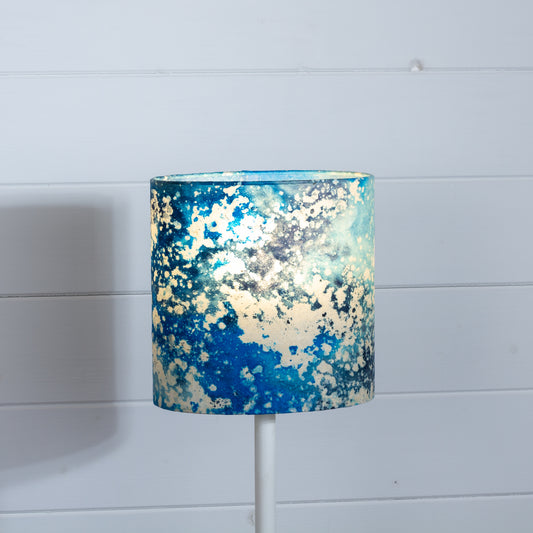 Oval Lamp Shade 20cm(w) x 20cm(h) x 13cm(d) - B113 ~ Batik Ocean Blues