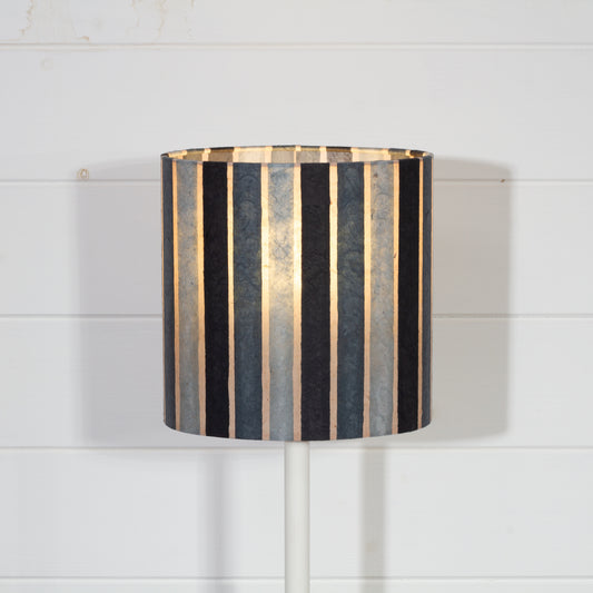 Oval Lamp Shade - P08 - Batik Stripes Grey, 20cm(w) x 20cm(h) x 13cm(d)