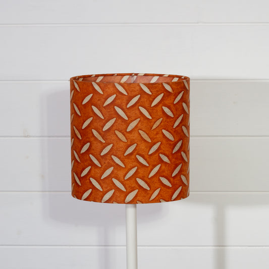 Oval Lamp Shade - P12 - Batik Tread Plate Brown, 20cm(w) x 20cm(h) x 13cm(d)