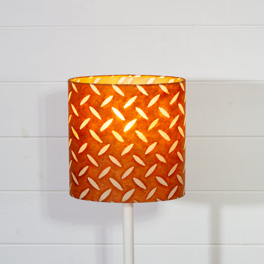 Oval Lamp Shade - P12 - Batik Tread Plate Brown, 20cm(w) x 20cm(h) x 13cm(d)