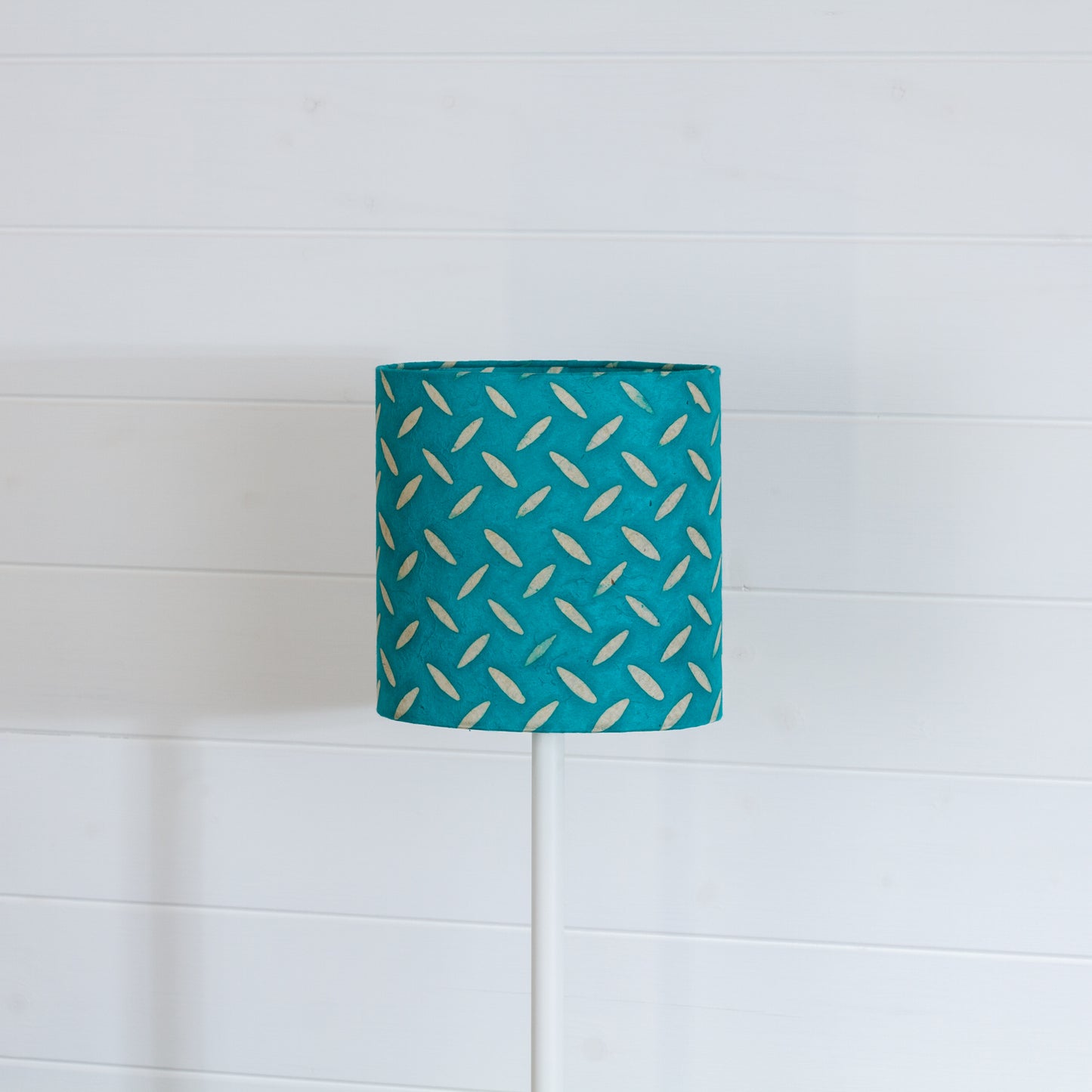 Oval Lamp Shade - P15 - Batik Tread Plate Mint Green, 20cm(w) x 20cm(h) x 13cm(d)