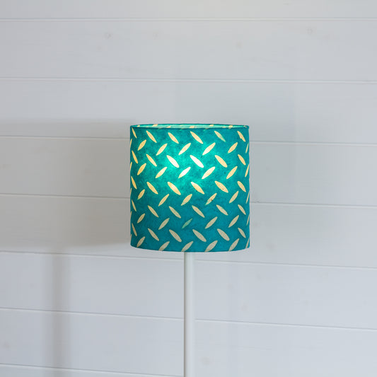 Oval Lamp Shade - P15 - Batik Tread Plate Mint Green, 20cm(w) x 20cm(h) x 13cm(d)