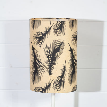 Oval Lamp Shade - B102 - Black Feather, 20cm(w) x 30cm(h) x 13cm(d)