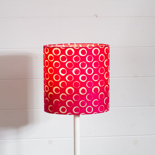 Oval Lamp Shade - B140 ~ Batik Circles Hot Pink, 20cm(w) x 20cm(h) x 13cm(d)