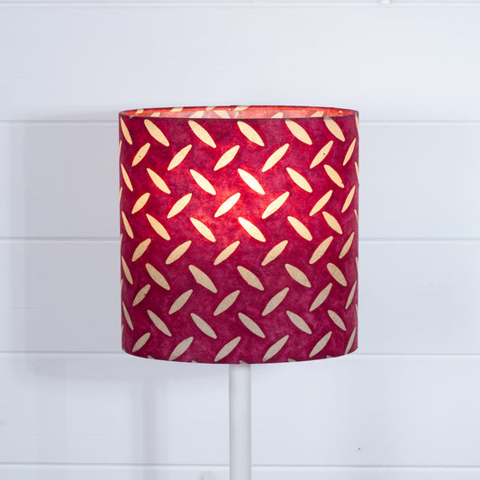Oval Lamp Shade - P14 - Batik Tread Plate Cranberry, 20cm(w) x 20cm(h) x 13cm(d)