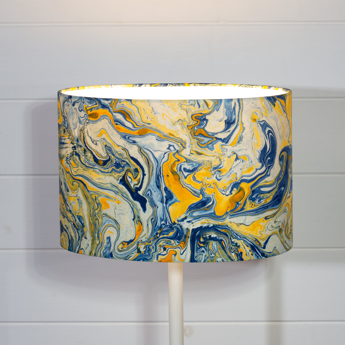 Oval Lamp Shade -  B139 ~ Coastline Marble, 30cm(w) x 20cm(h) x 22cm(d)