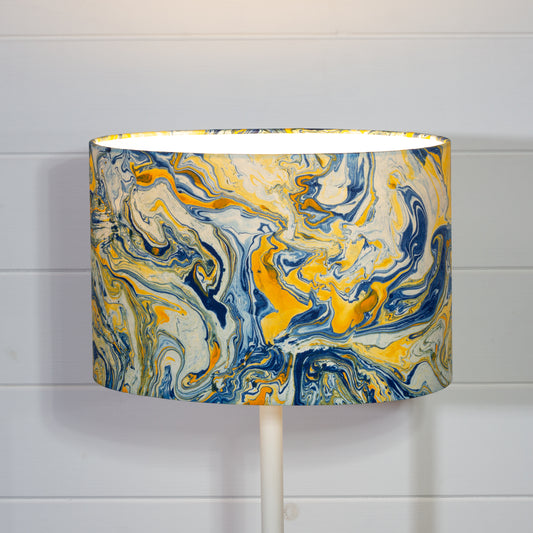 Oval Lamp Shade -  B139 ~ Coastline Marble, 30cm(w) x 20cm(h) x 22cm(d)