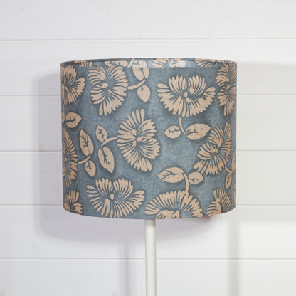 Oval Lamp Shade - B119 ~ Batik Peony Grey, 30cm(w) x 25cm(h) x 22cm(d)