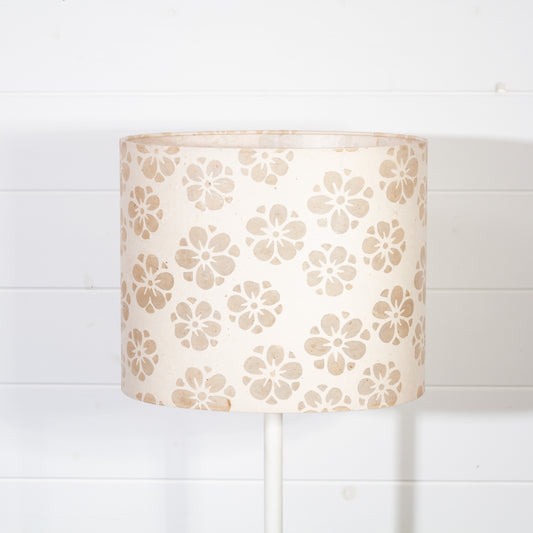 Oval Lamp Shade - P75 - Batik Star Flower Natural, 30cm(w) x 20cm(h) x 22cm(d)