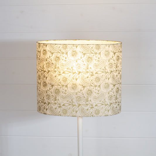 Oval Lamp Shade - P69 ~ Garden Gold on Natural, 30cm(w) x 25cm(h) x 22cm(d)