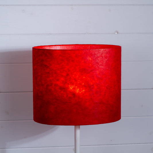 Oval Lamp Shade - P60 - Red Lokta, 30cm(w) x 25cm(h) x 22cm(d)