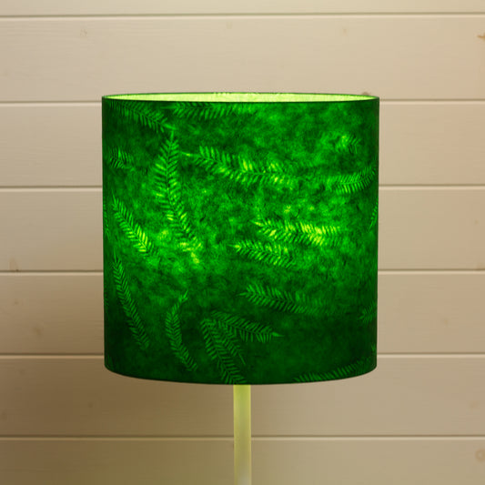 Oval Lamp Shade - P27 - Resistance Dyed Green Fern, 30cm(w) x 30cm(h) x 22cm(d)