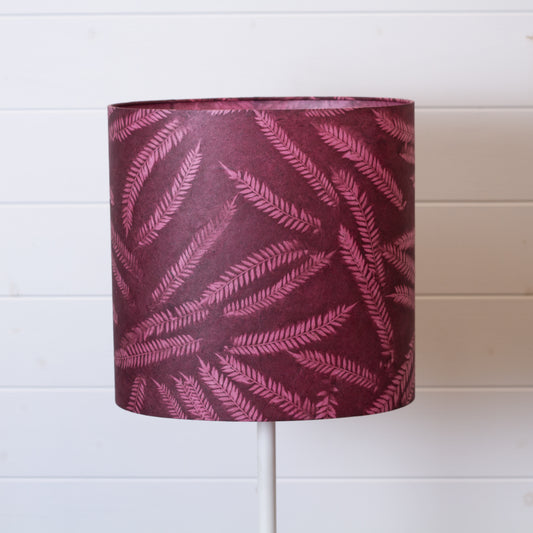 Oval Lamp Shade - P25 - Resistance Dyed Pink Fern, 30cm(w) x 30cm(h) x 22cm(d)