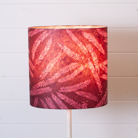 Oval Lamp Shade - P25 - Resistance Dyed Pink Fern, 30cm(w) x 30cm(h) x 22cm(d)