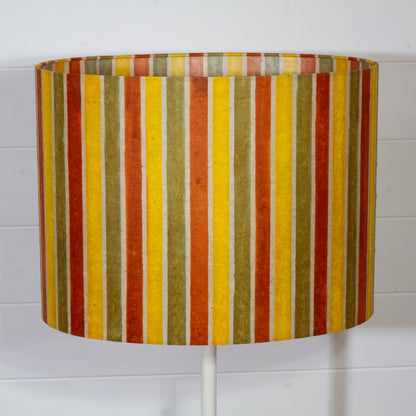 Oval Lamp Shade - P06 - Batik Stripes Autumn, 40cm(w) x 30cm(h) x 30cm(d)