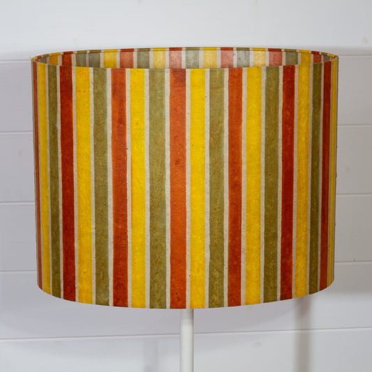 Oval Lamp Shade - P06 - Batik Stripes Autumn, 40cm(w) x 30cm(h) x 30cm(d)