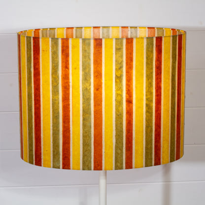 Oval Lamp Shade - P06 - Batik Stripes Autumn, 40cm(w) x 30cm(h) x 30cm(d)