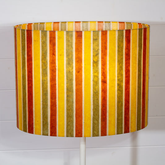 Oval Lamp Shade - P06 - Batik Stripes Autumn, 40cm(w) x 30cm(h) x 30cm(d)
