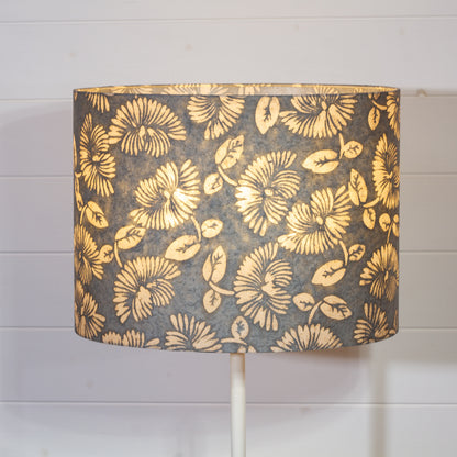 Oval Lamp Shades B119 ~ Batik Peony Grey