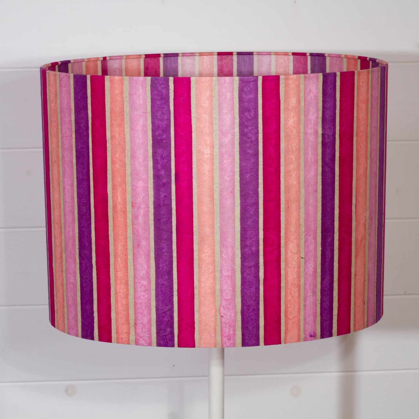 Oval Lamp Shade - P04 - Batik Stripes Pink, 40cm(w) x 30cm(h) x 30cm(d)