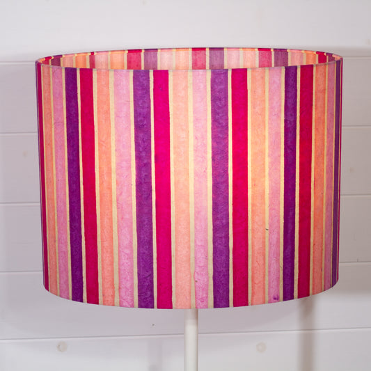 Oval Lamp Shade - P04 - Batik Stripes Pink, 40cm(w) x 30cm(h) x 30cm(d)