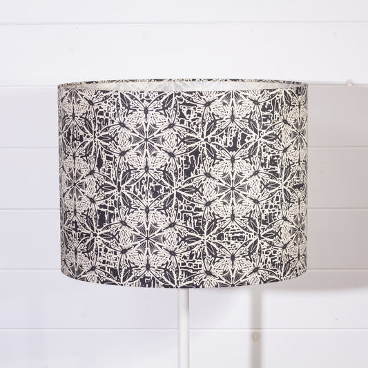 Oval Lamp Shade - B136 ~ Butterfly Kaleidoscope Black, 40cm(w) x 30cm(h) x 30cm(d)