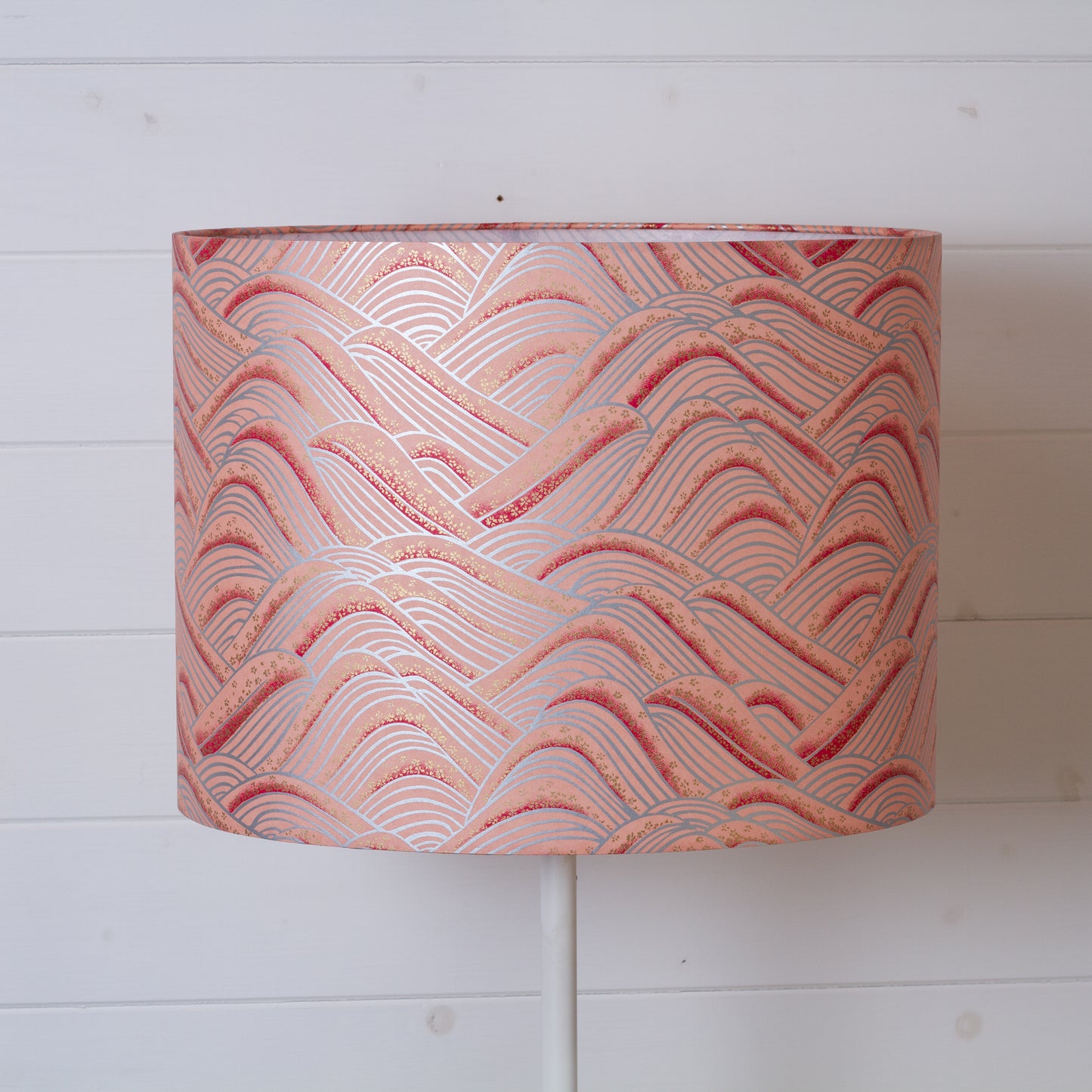 Oval Lamp Shade - W09 ~ Peach Hills, 40cm(w) x 30cm(h) x 30cm(d)