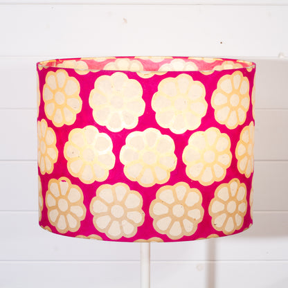 Oval Lamp Shade - P22 - Batik Big Flower on Hot Pink, 40cm(w) x 30cm(h) x 30cm(d)