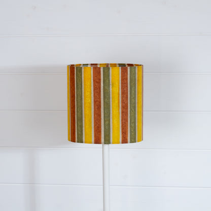 Oval Lamp Shade - P06 - Batik Stripes Autumn, 20cm(w) x 20cm(h) x 13cm(d)