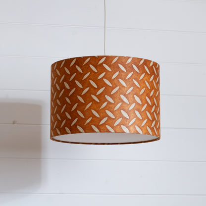 Drum Lamp Shade - P12 - Batik Tread Plate Brown, 30cm(d) x 20cm(h)