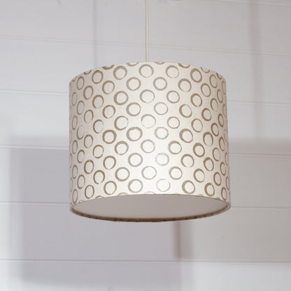 Drum Lamp Shade - P74 - Batik Natural Circles, 25cm x 20cm