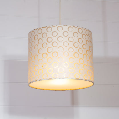 Drum Lamp Shade - P74 - Batik Natural Circles, 25cm x 20cm