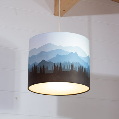 Drum Lamp Shade - Landscape #4 Blue, 25cm(d) x 20cm(h)