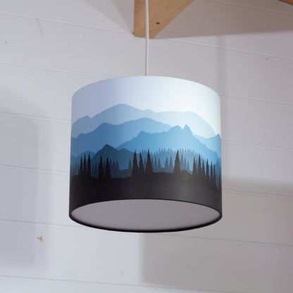 Drum Lamp Shade - Landscape #4 Blue, 25cm(d) x 20cm(h)