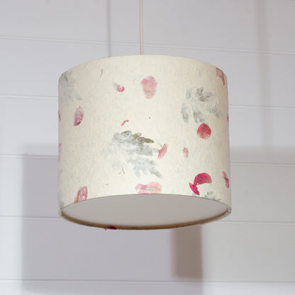 Drum Lamp Shade - B142 ~ Leaves and Flowers, 25cm x 20cm