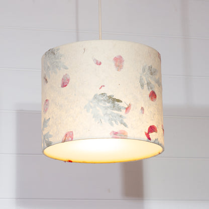 Drum Lamp Shade - B142 ~ Leaves and Flowers, 25cm x 20cm