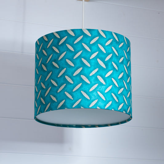 Drum Lamp Shade - P15 - Batik Tread Plate Mint Green, 25cm x 20cm