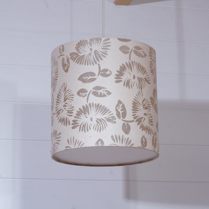 Drum Lamp Shade - P09 - Batik Peony on Natural, 25cm x 25cm