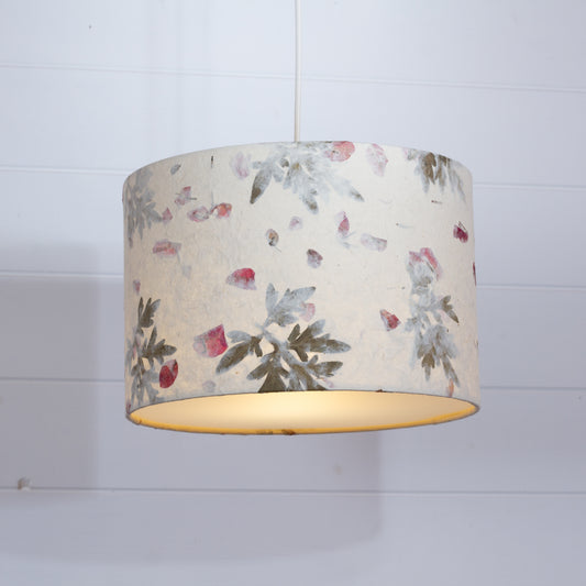 Drum Lamp Shade - B142 ~ Leaves and Flowers, 30cm(d) x 20cm(h)