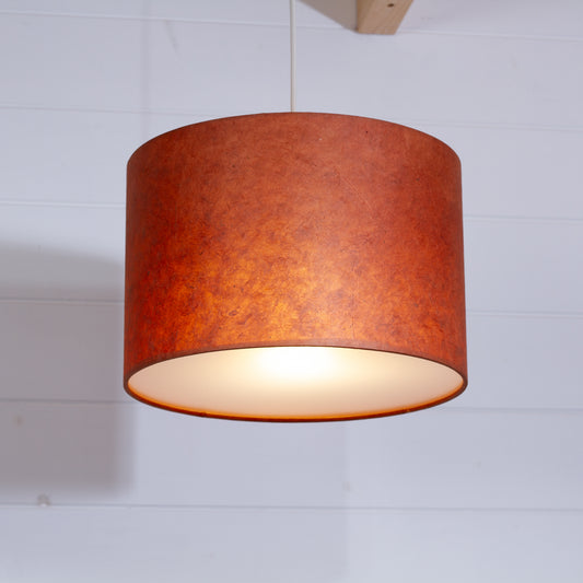 Drum Lamp Shade - P63 - Terracotta Lokta, 30cm(d) x 20cm(h)